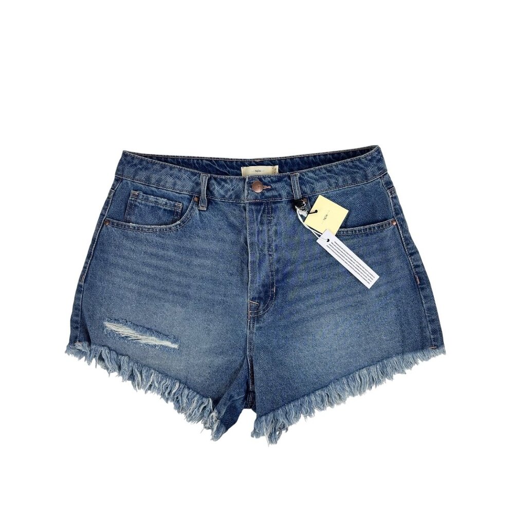 Tgla Denim Shorts Womens Size 30 High-Waisted Frayed Hem Casual Style - Picture 2 of 11